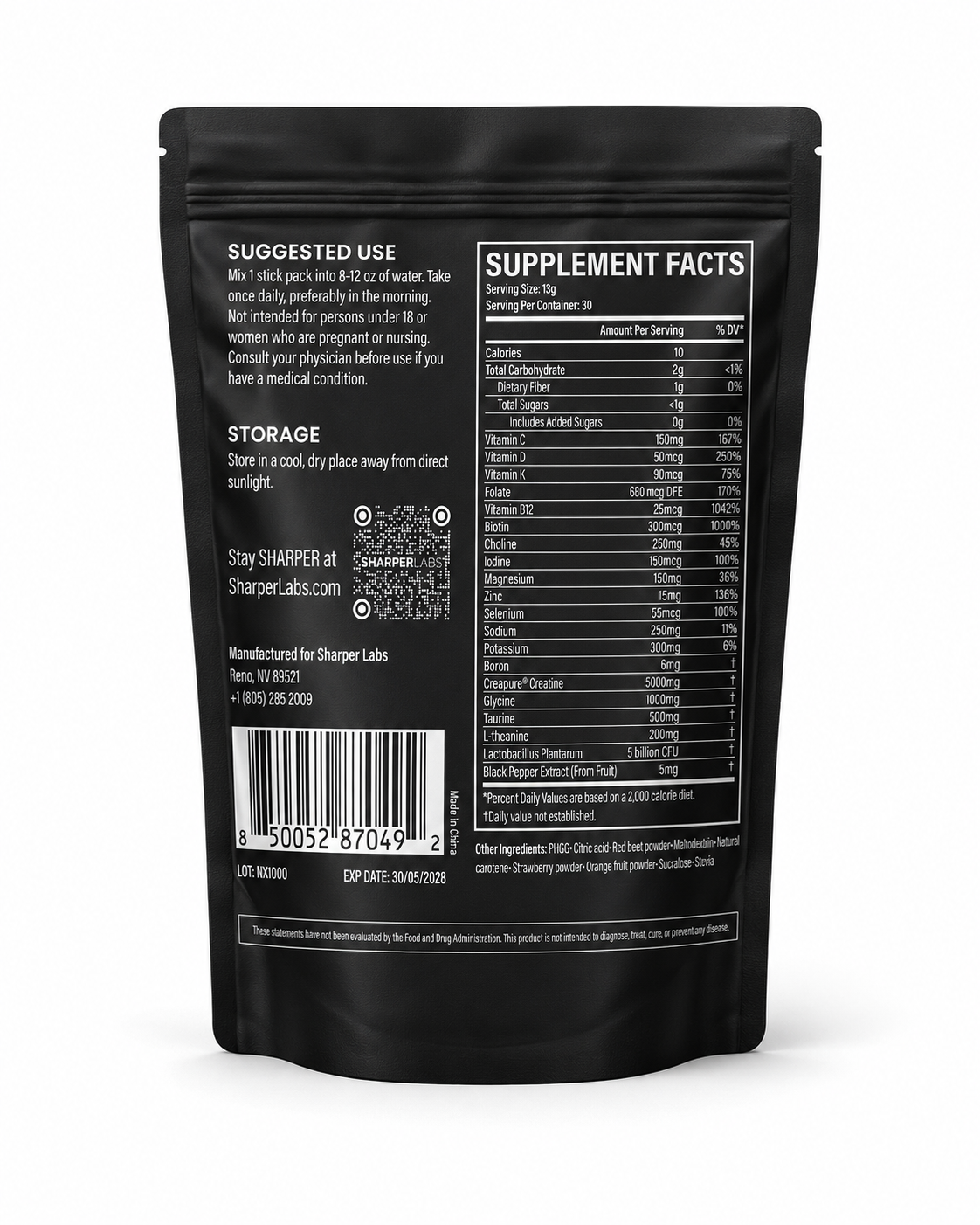 Daily Creatine +Complete for Men — supplement facts